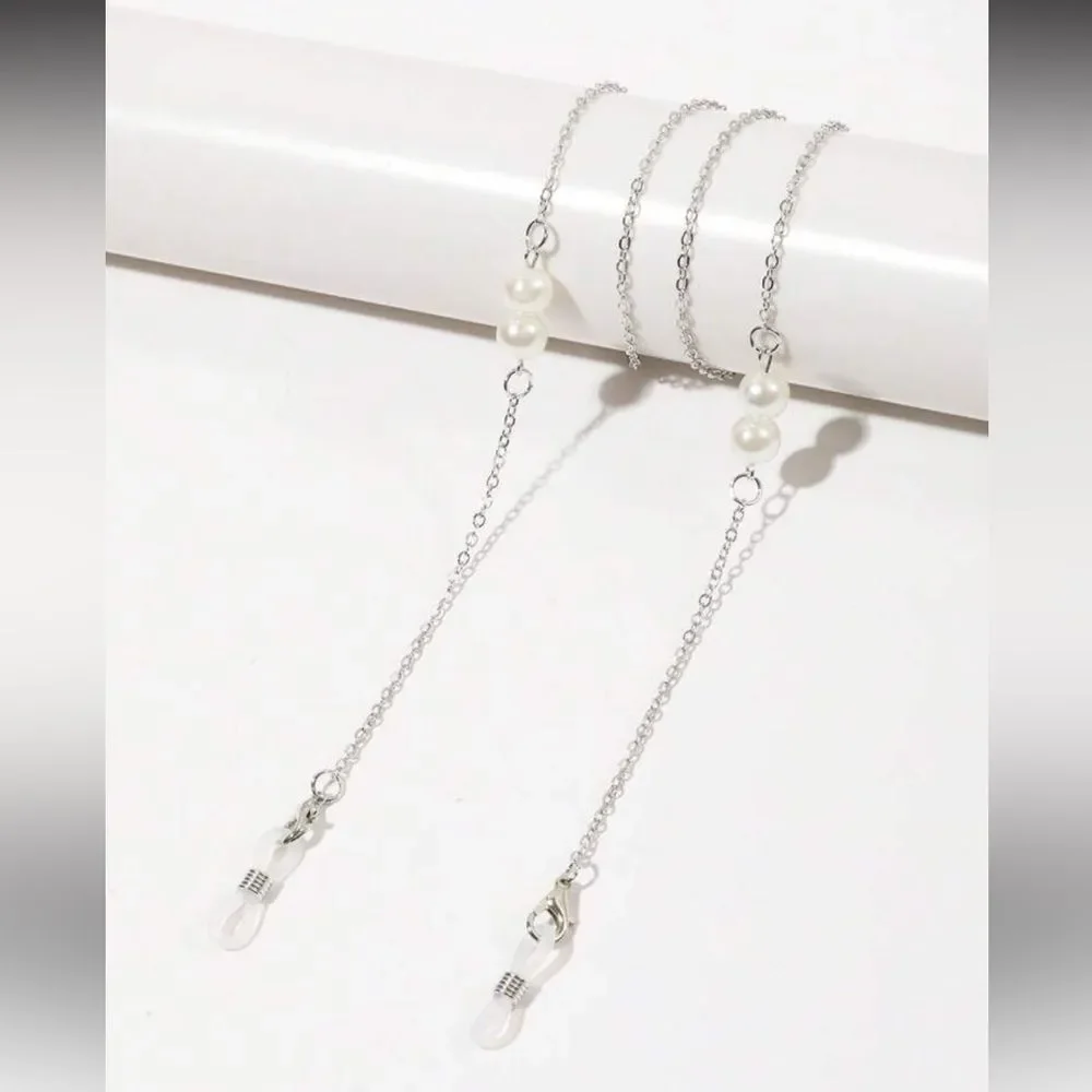 Elegant Pearl Silver Glasses Chain A1654